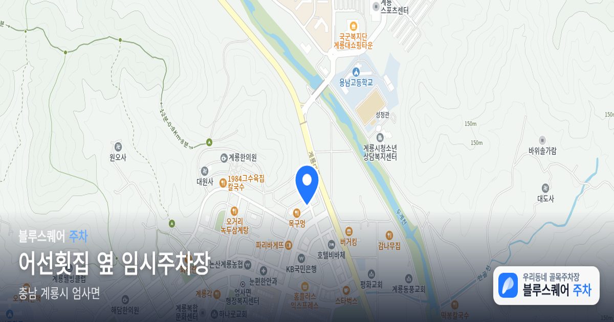 어선횟집 옆 임시주차장 위치 지도