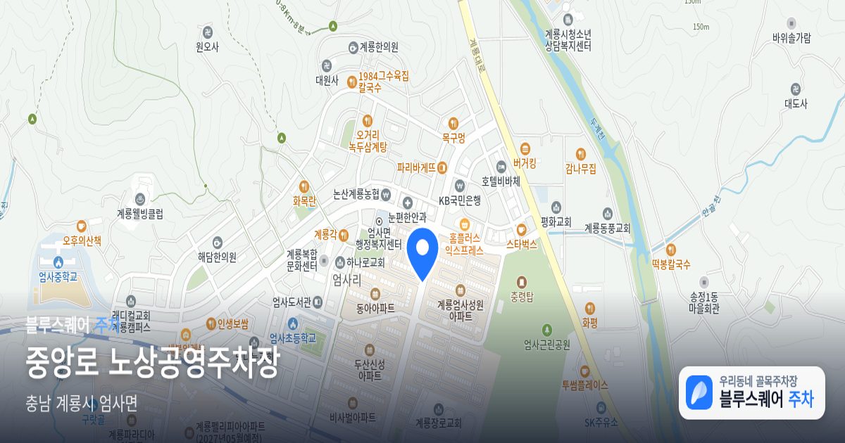 중앙로 노상공영주차장 위치 지도