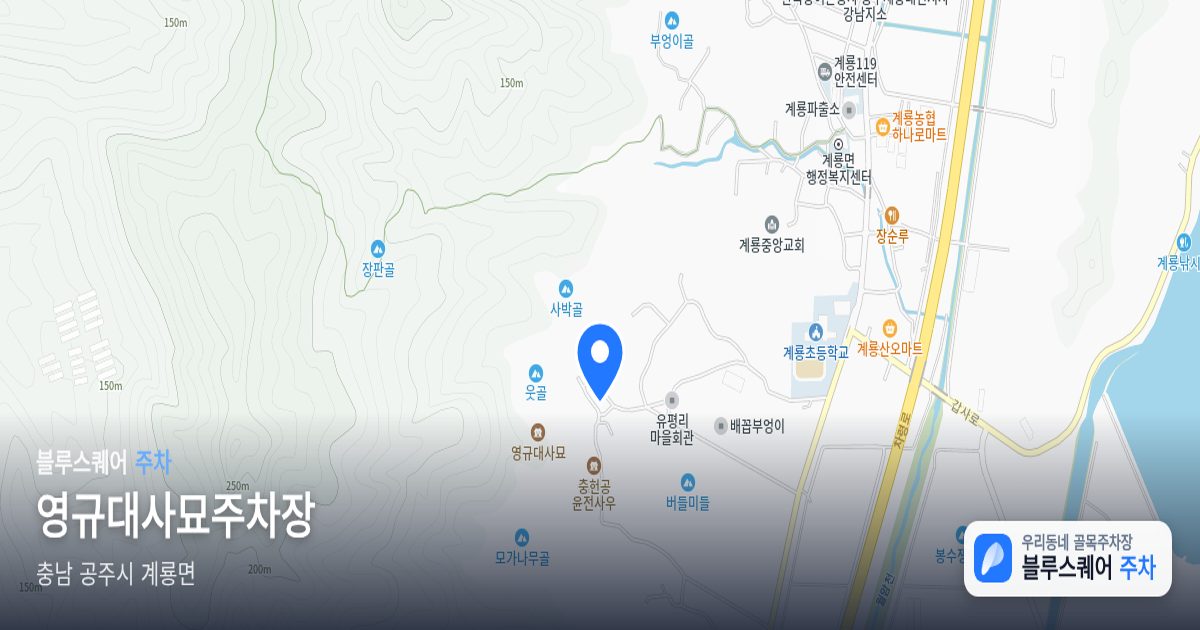 영규대사묘주차장 위치 지도