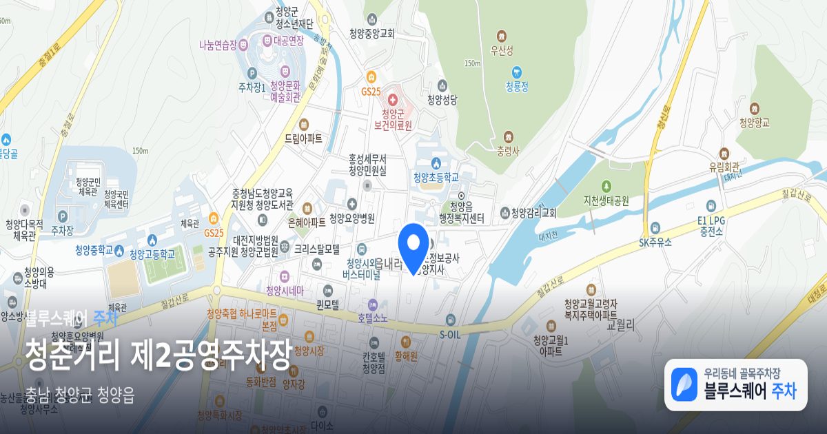 청춘거리 제2공영주차장 위치 지도