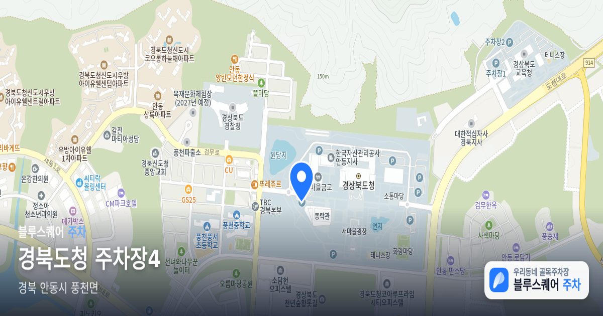 경북도청 주차장4 위치 지도
