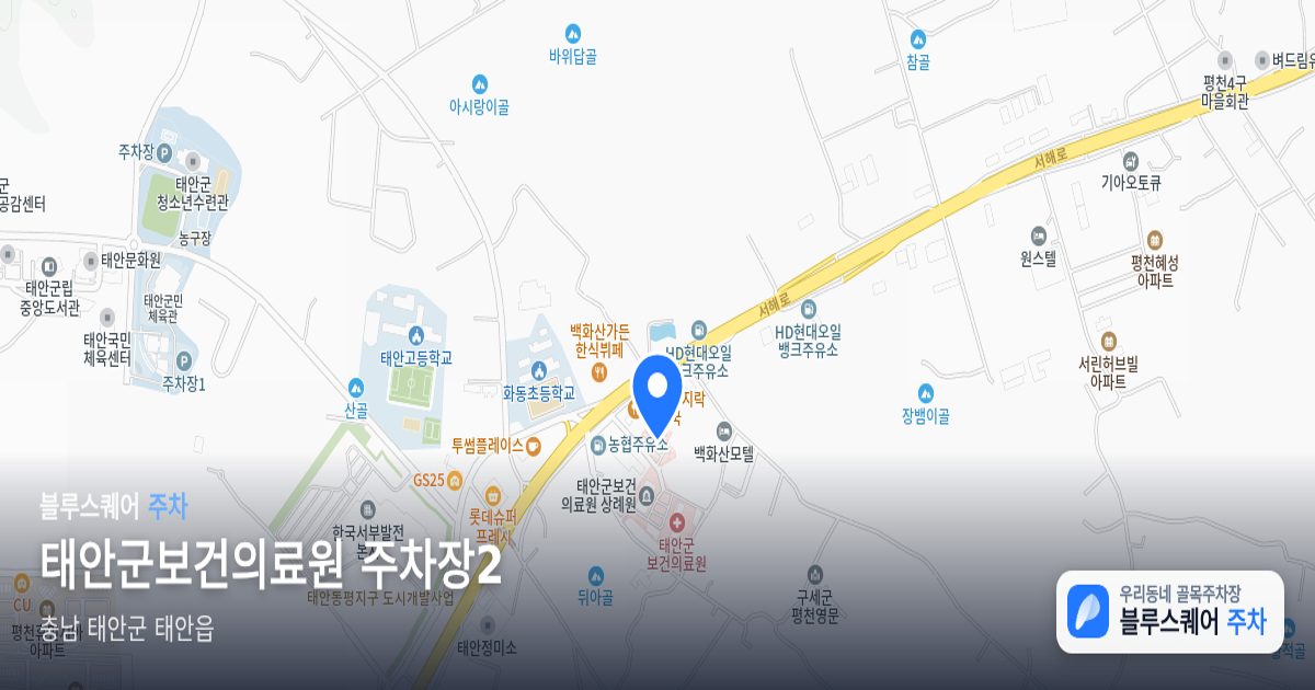 태안군보건의료원 주차장2 위치 지도