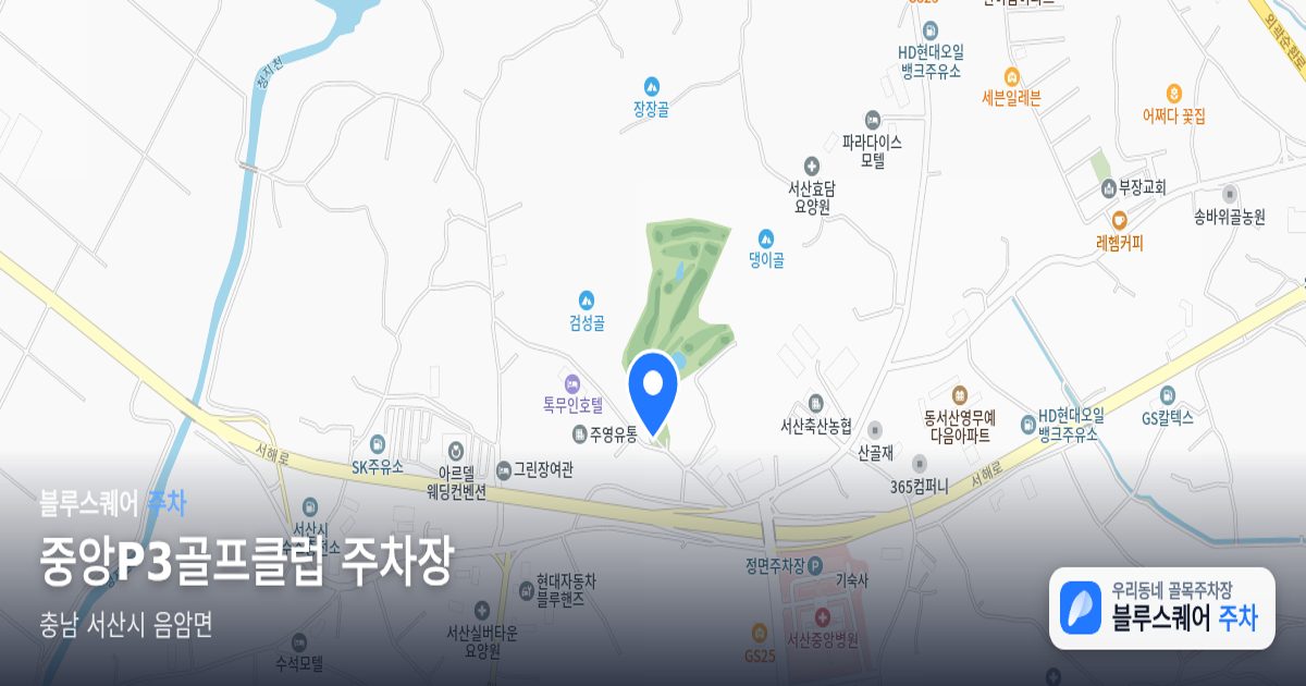 중앙P3골프클럽 주차장 위치 지도