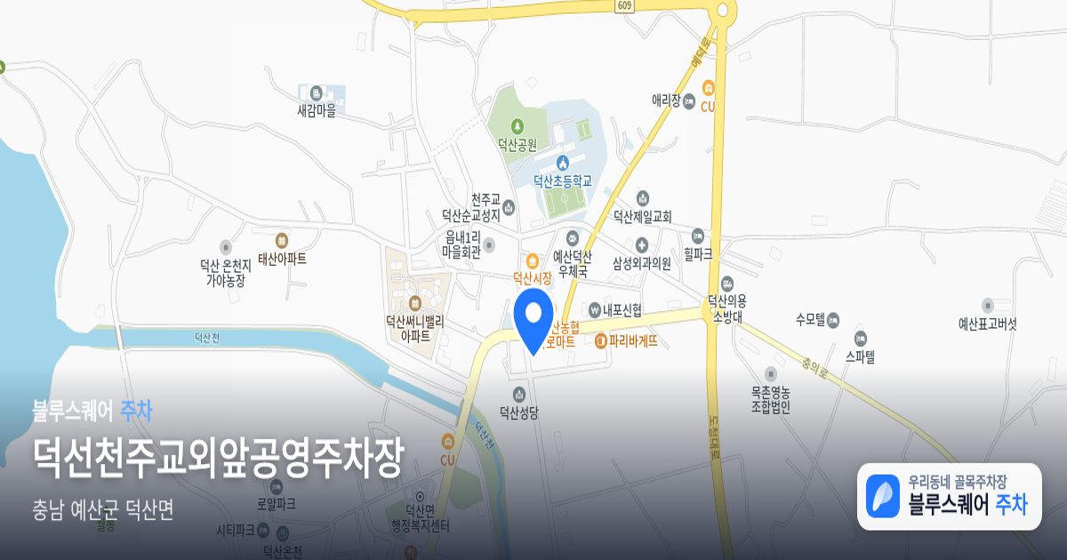 덕선천주교외앞공영주차장 위치 지도