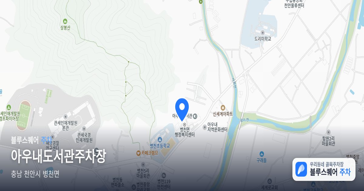 아우내도서관주차장 위치 지도