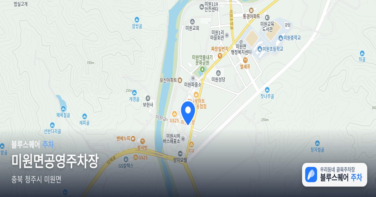 미원면공영주차장 위치 지도
