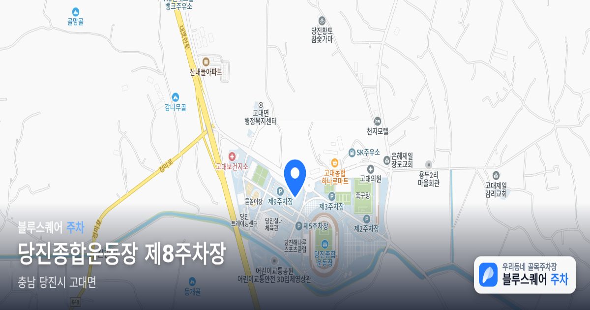 당진종합운동장 제8주차장 위치 지도