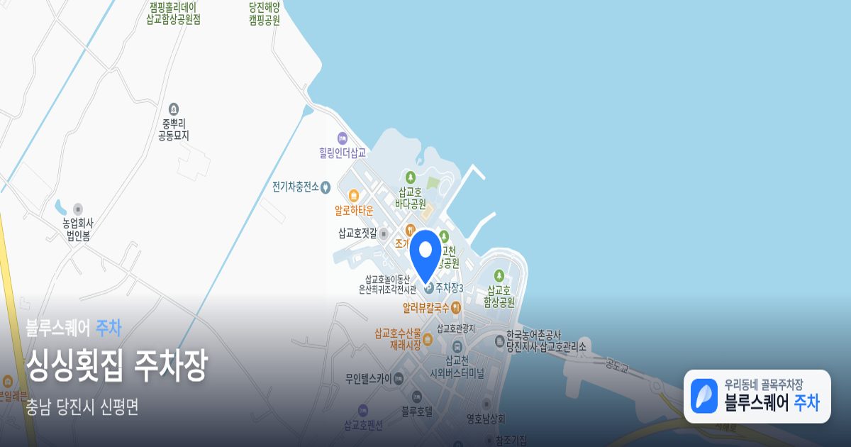 싱싱횟집 주차장 위치 지도