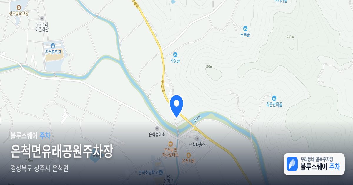 은척면유래공원주차장 위치 지도