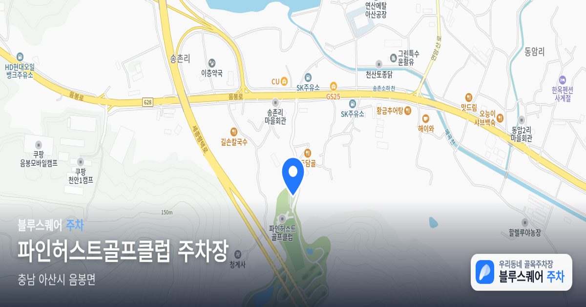 파인허스트골프클럽 주차장 위치 지도