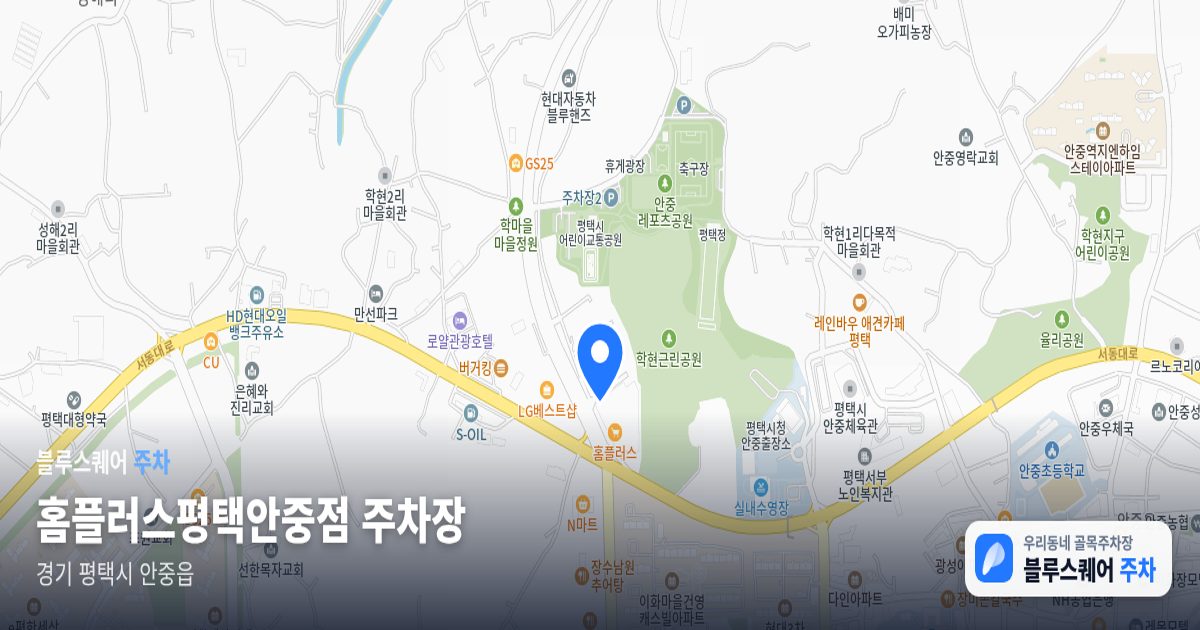 홈플러스평택안중점 주차장 위치 지도
