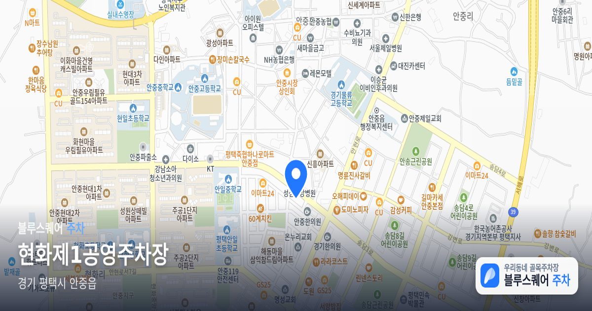 현화제1공영주차장 위치 지도