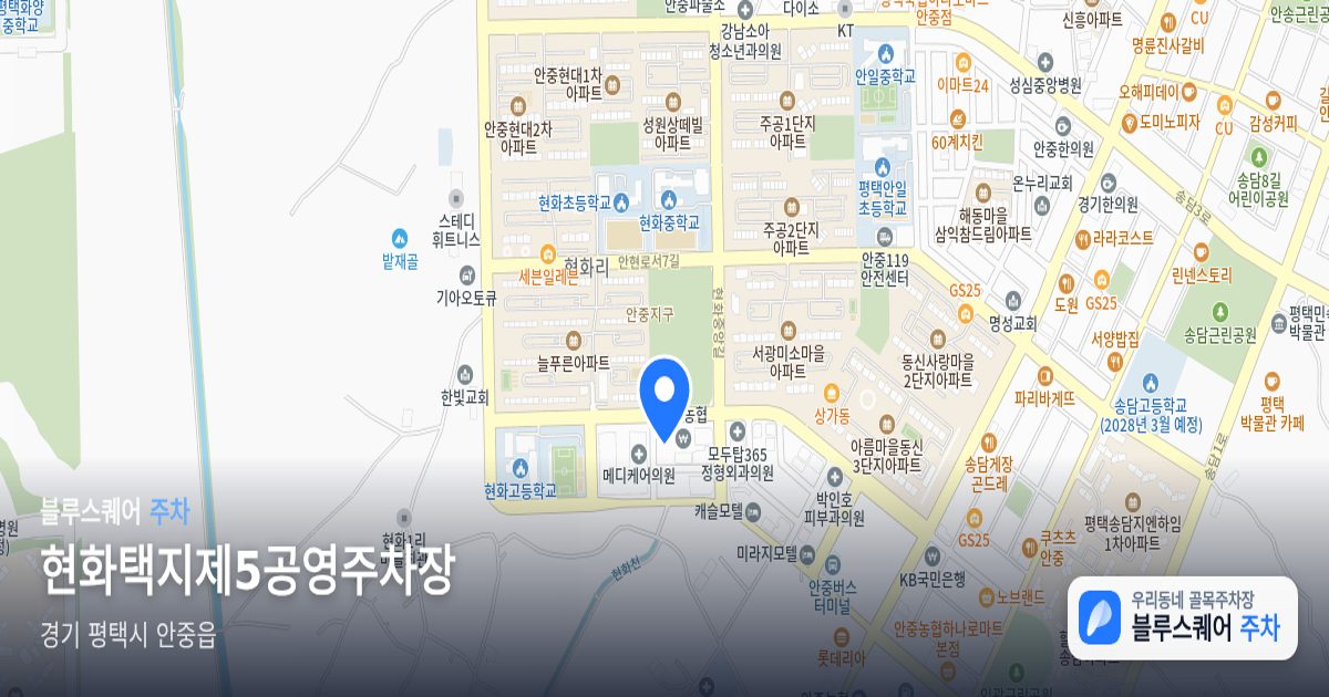 현화택지제5공영주차장 위치 지도