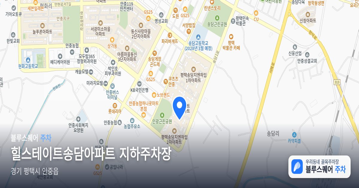 힐스테이트송담아파트 지하주차장 위치 지도