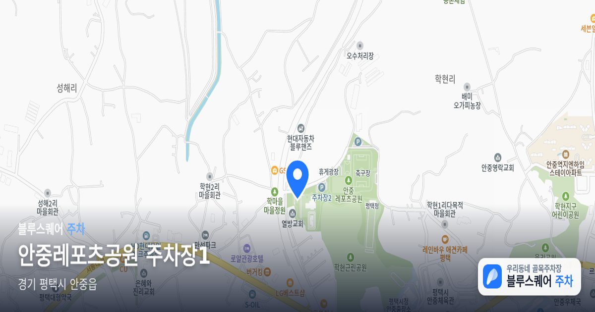안중레포츠공원 주차장1 위치 지도