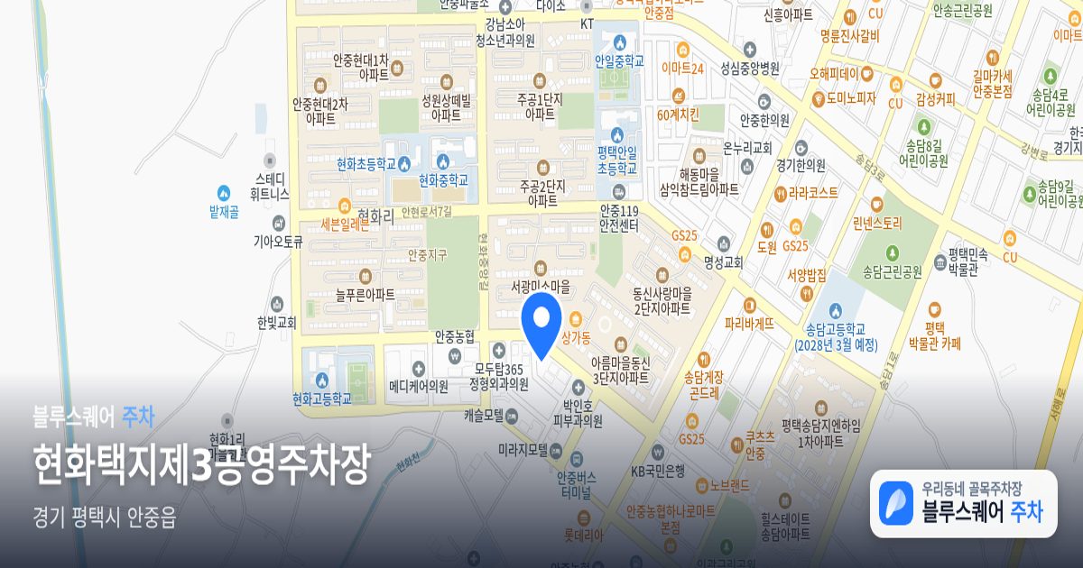 현화택지제3공영주차장 위치 지도