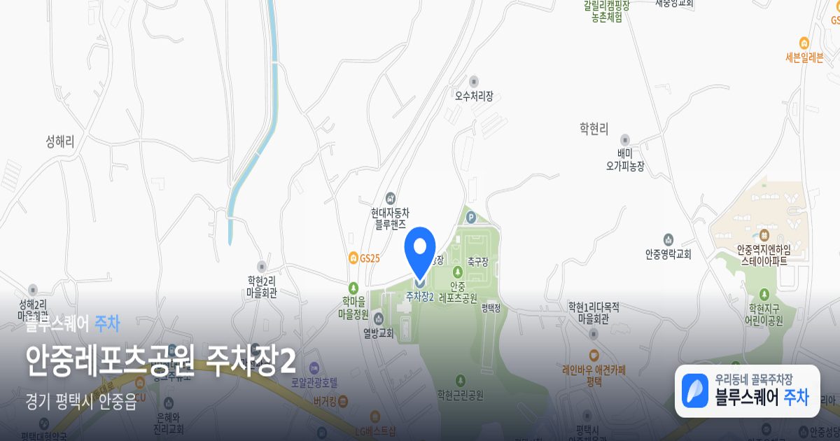 안중레포츠공원 주차장2 위치 지도