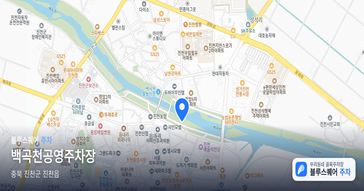 백곡천공영주차장 위치 지도