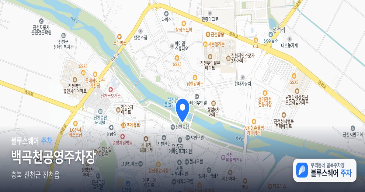 백곡천공영주차장 위치 지도