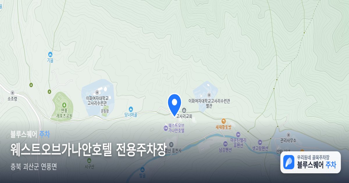 웨스트오브가나안호텔 전용주차장 위치 지도