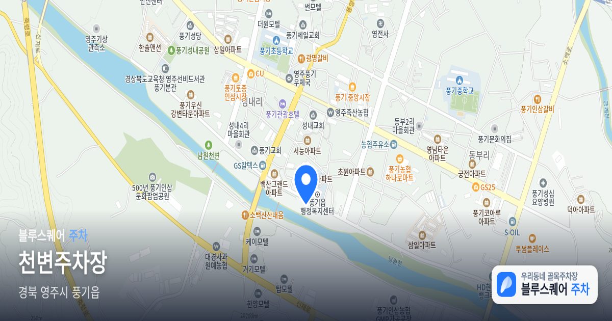 천변주차장 위치 지도