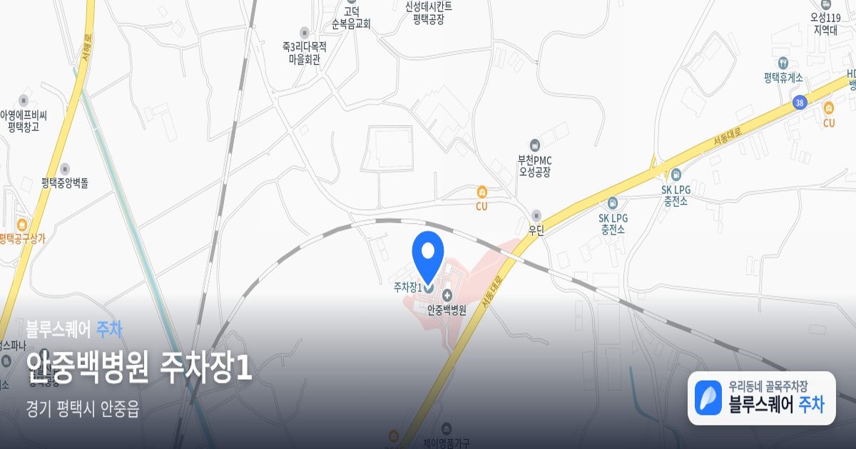 안중백병원 주차장1 위치 지도