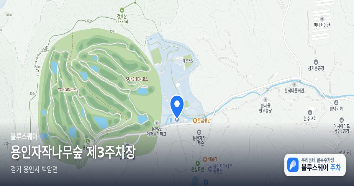 용인자작나무숲 제3주차장 위치 지도