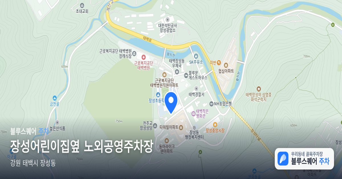 장성어린이집옆 노외공영주차장 위치 지도