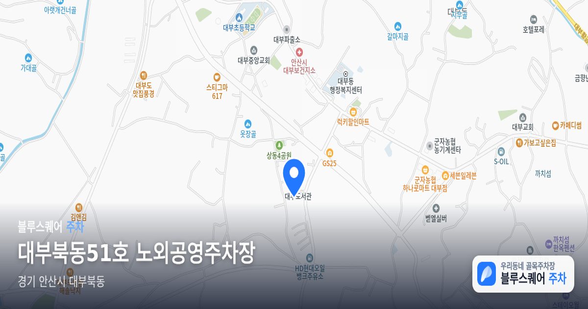 대부북동51호 노외공영주차장 위치 지도