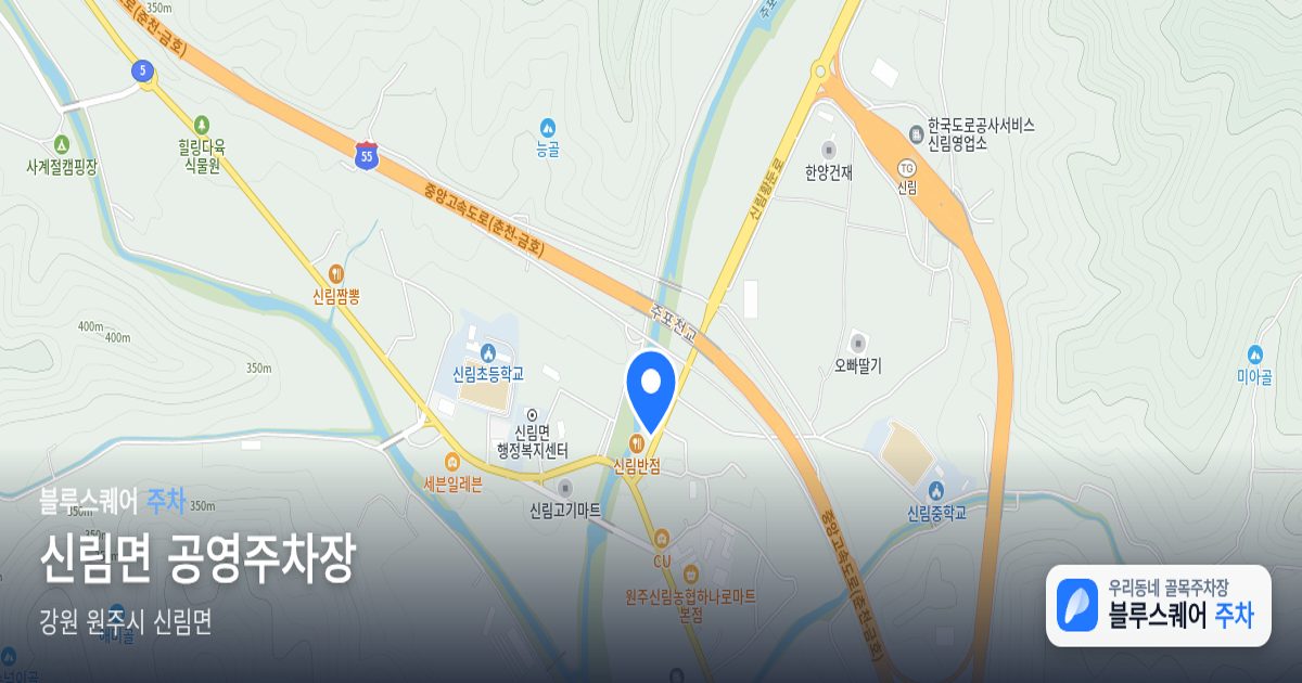 신림면 공영주차장 위치 지도