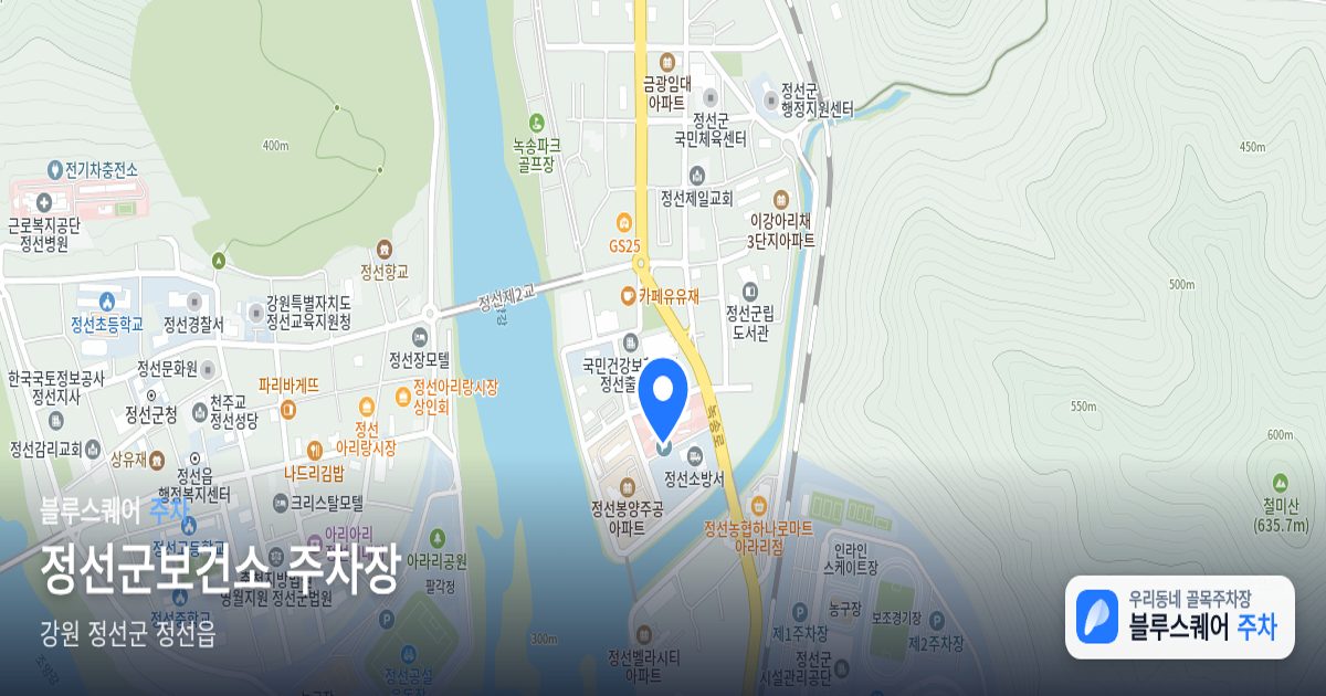 정선군보건소 주차장 위치 지도