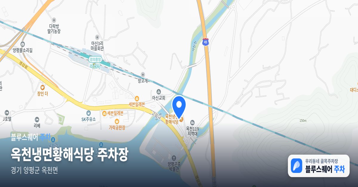 옥천냉면황해식당 주차장 위치 지도