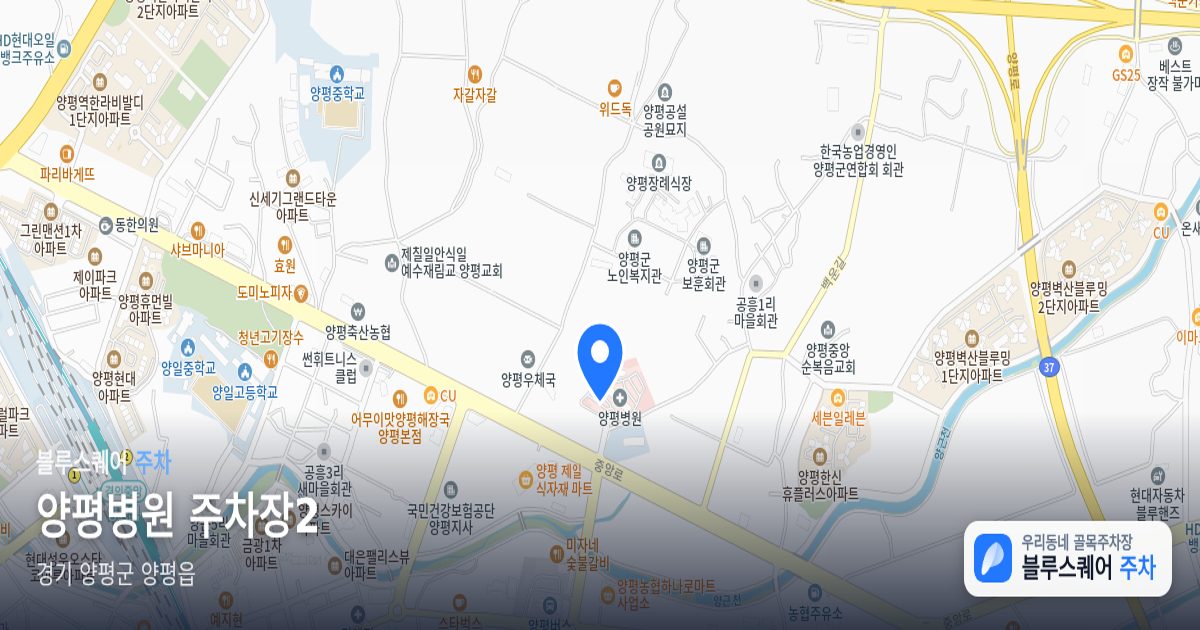 양평병원 주차장2 위치 지도