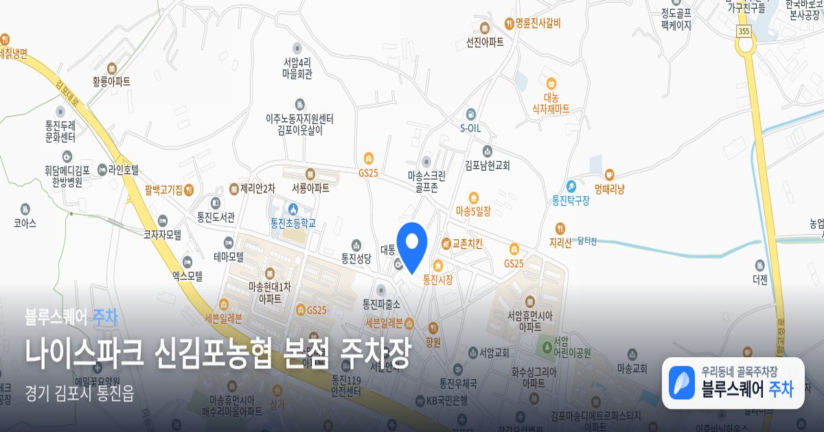 나이스파크 신김포농협 본점 주차장 위치 지도
