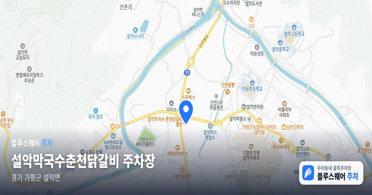 설악막국수춘천닭갈비 주차장 위치 지도