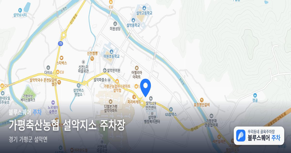 가평축산농협 설악지소 주차장 위치 지도