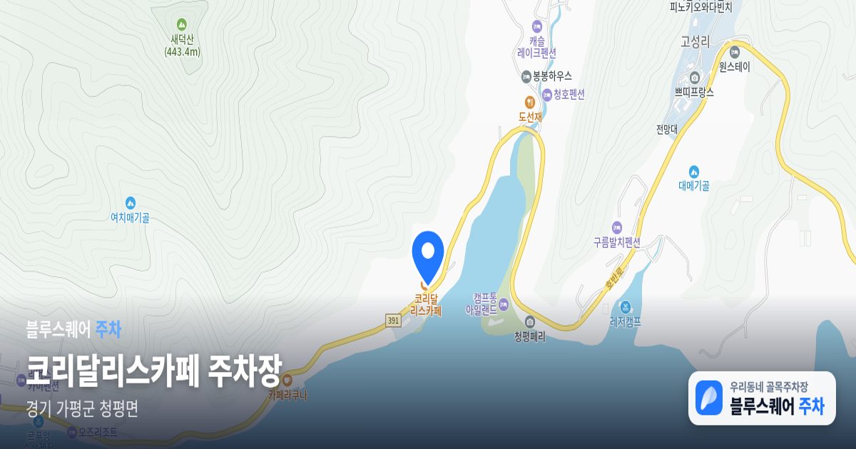 코리달리스카페 주차장 위치 지도