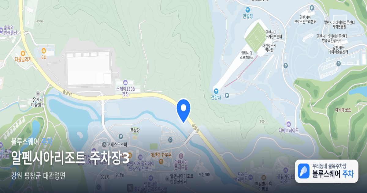 알펜시아리조트 주차장3 위치 지도