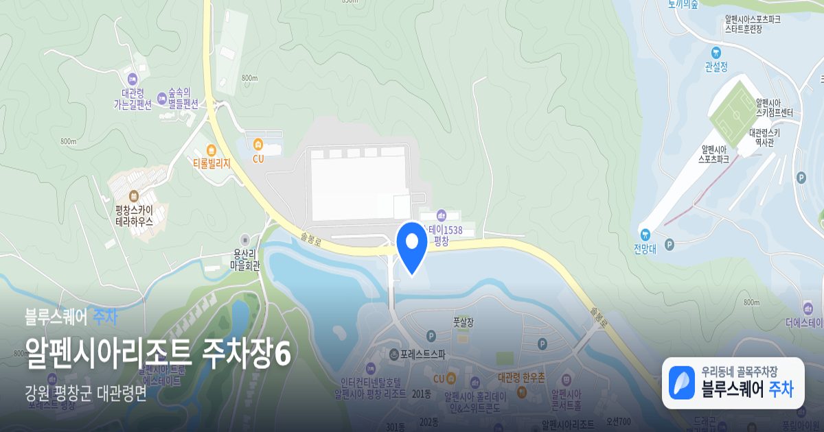 알펜시아리조트 주차장6 위치 지도