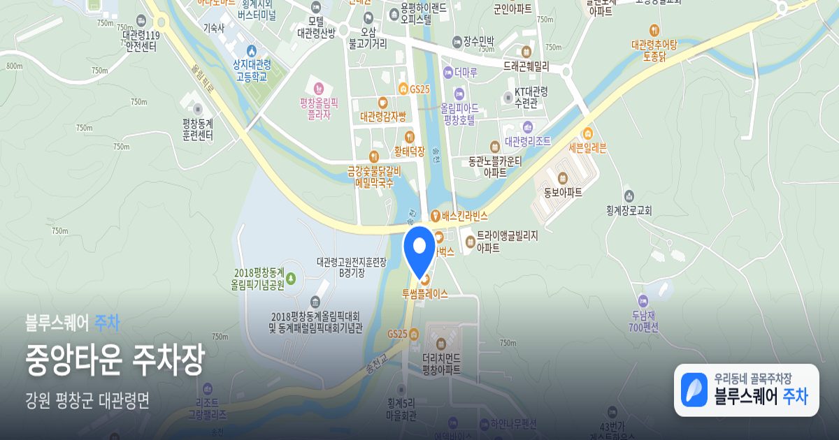 중앙타운 주차장 위치 지도