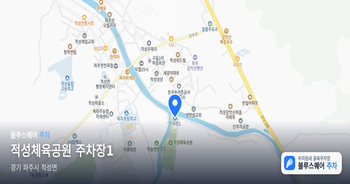 적성체육공원 주차장1 위치 지도