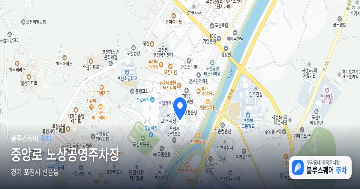 중앙로 노상공영주차장 위치 지도