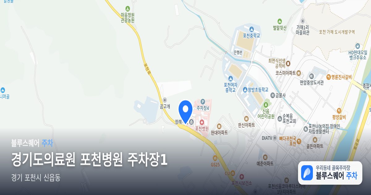 경기도의료원 포천병원 주차장1 위치 지도