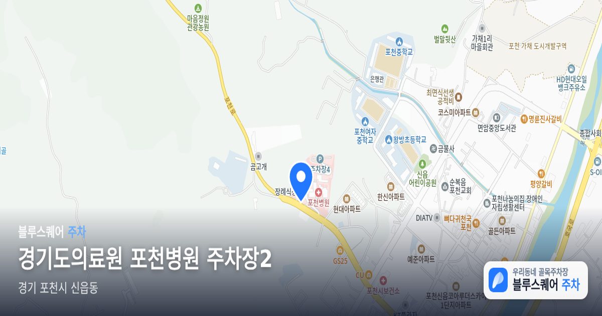 경기도의료원 포천병원 주차장2 위치 지도