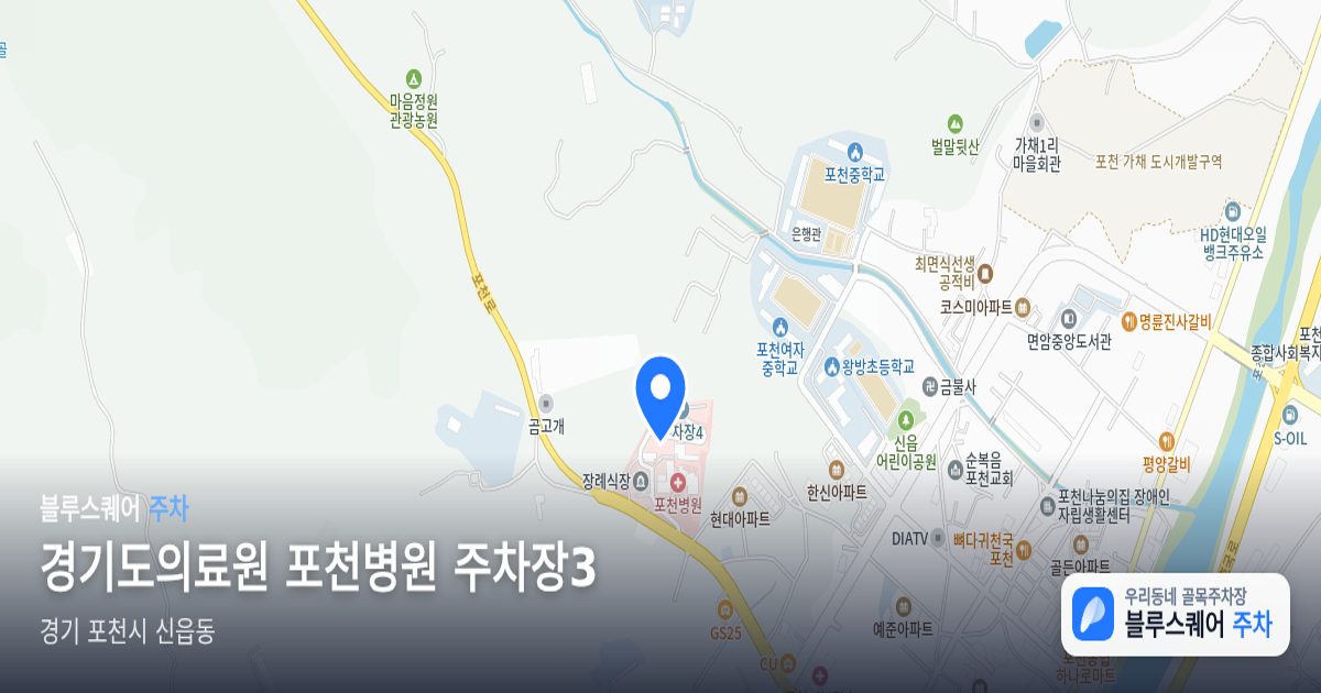 경기도의료원 포천병원 주차장3 위치 지도