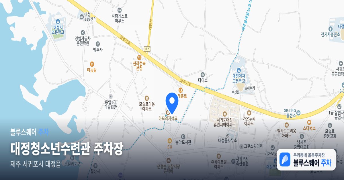 대정청소년수련관 주차장 위치 지도