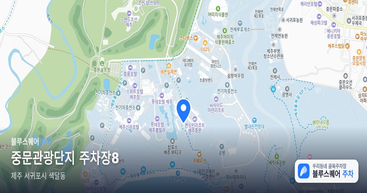중문관광단지 주차장8 위치 지도