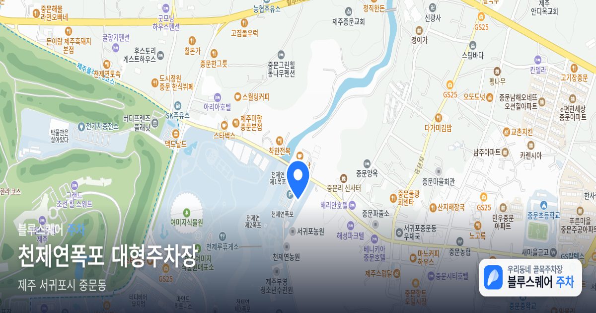 천제연폭포 대형주차장 위치 지도