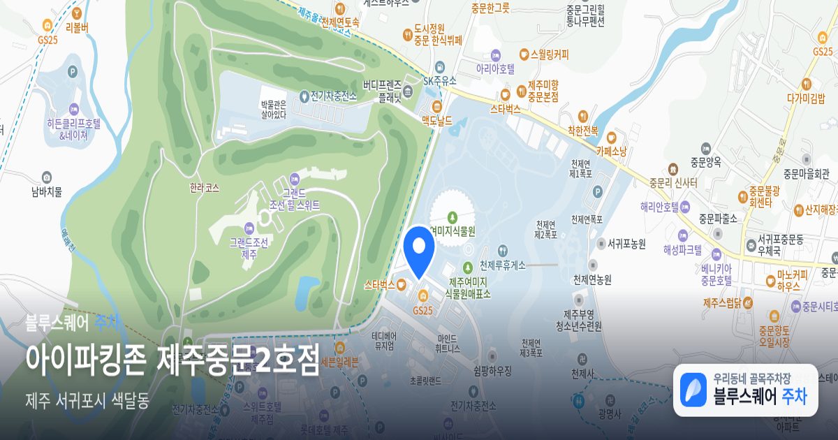 아이파킹존 제주중문2호점 위치 지도