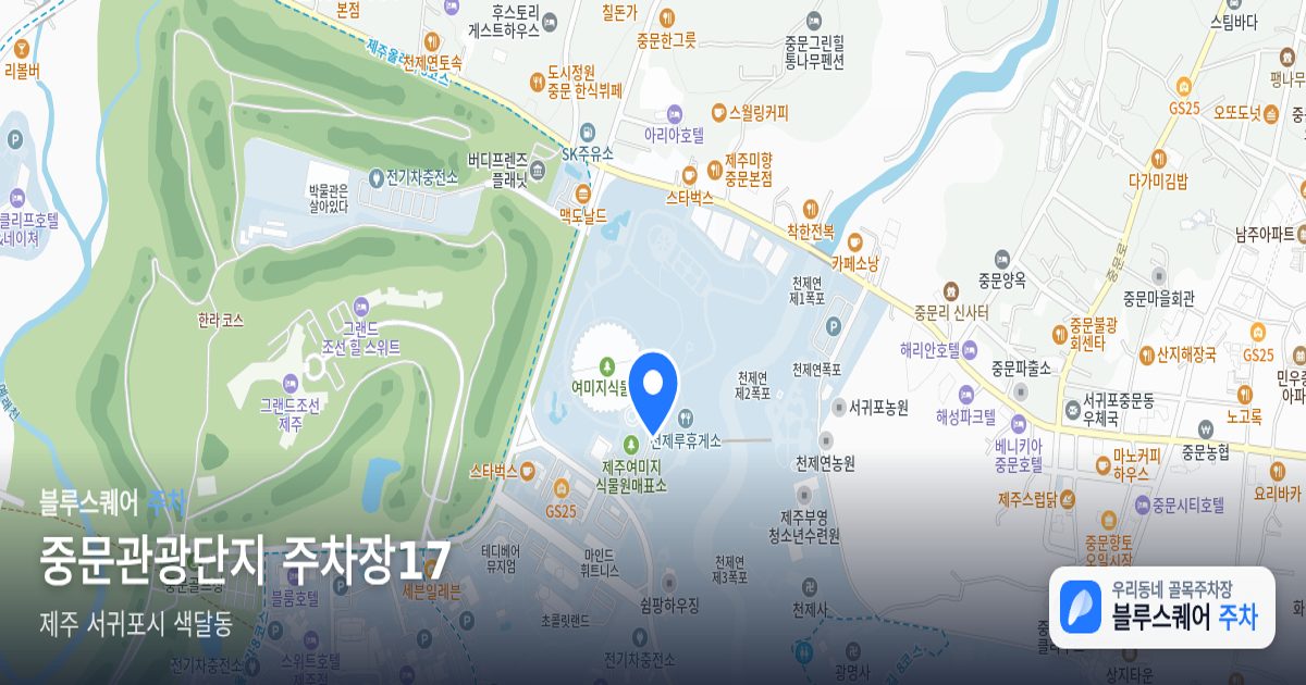 중문관광단지 주차장17 위치 지도